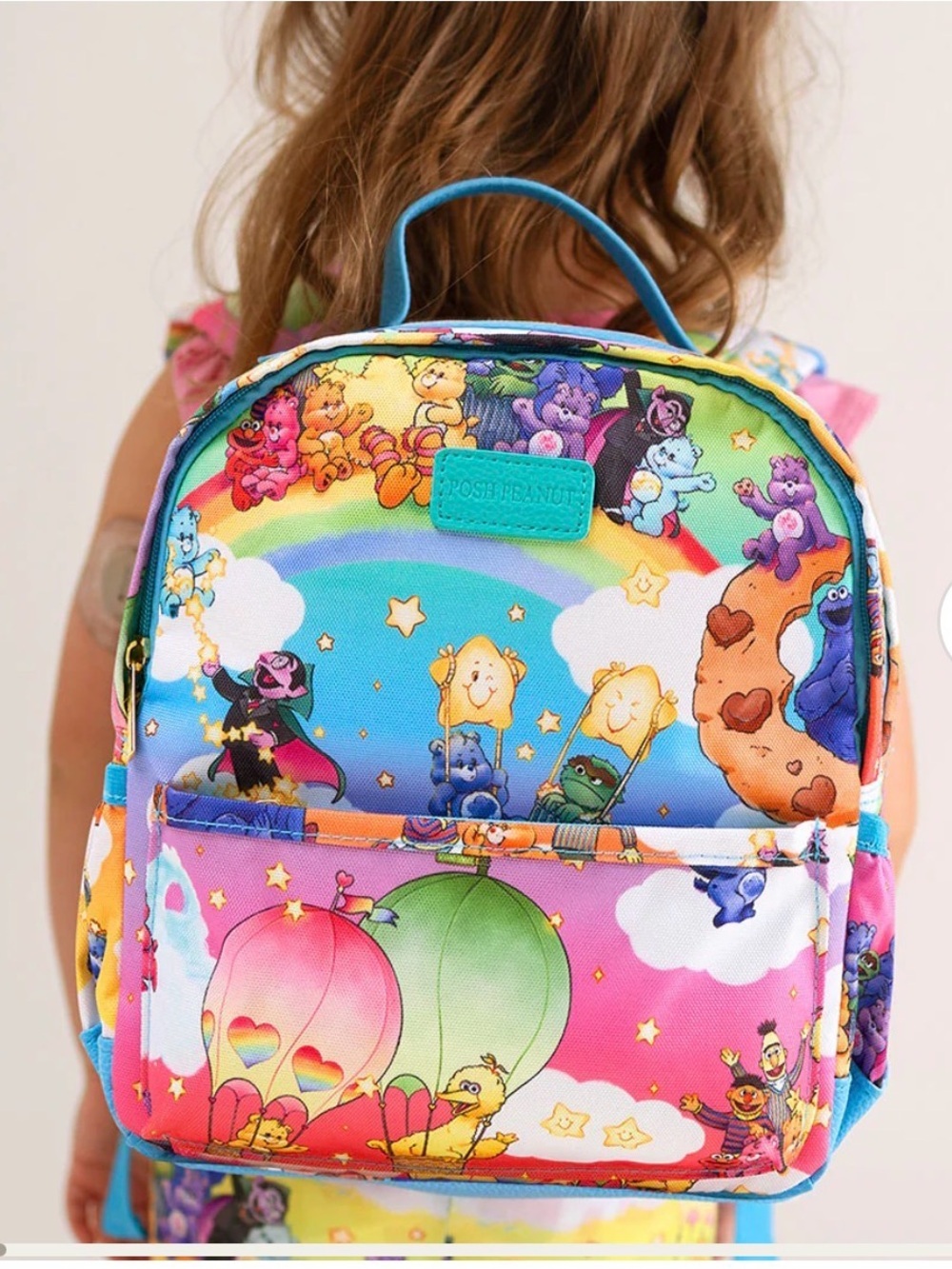 Posh Peanut Multicolor Care Bears x Sesame Friends Kids Mini Backpack